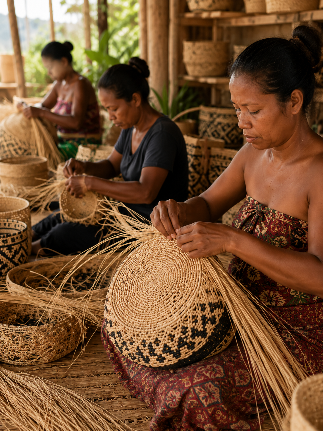 Panier artisanal en raphia de Madagascar